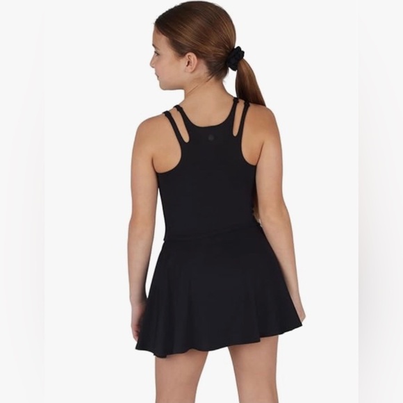 Yogalicious Girls 2Pc Sunrise Cut-Out Tank + Tulip Hem Skort Activewear Set - Picture 2 of 16